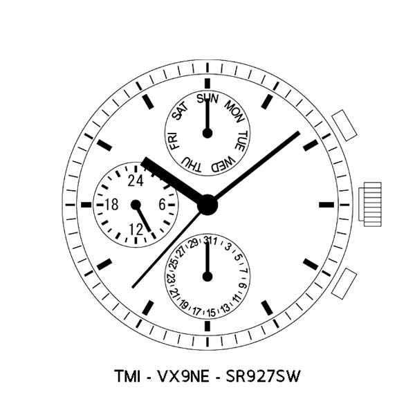 เครื่องนาฬิการะบบควอทซ์ แบบฟังค์ชั่นพิเศษ TMI ตระกูล VX Series